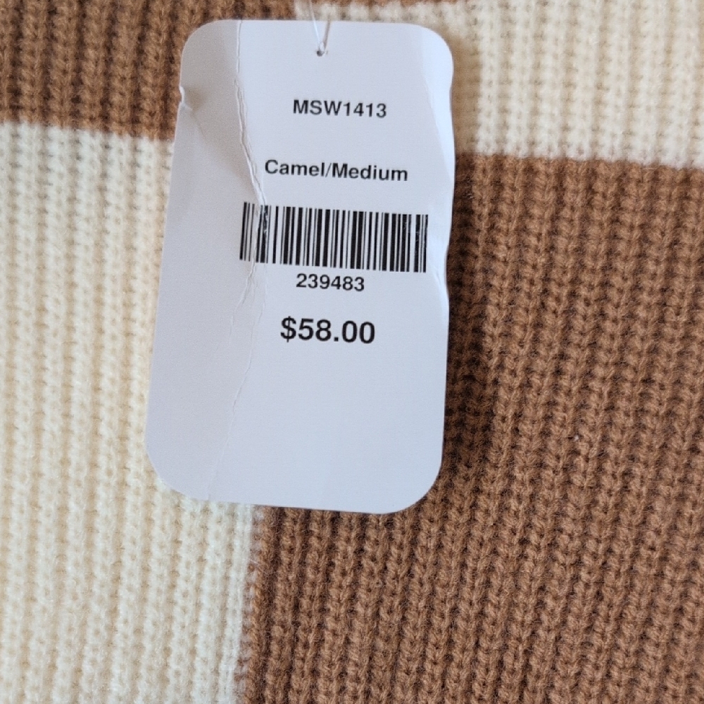 Brown and Cream Checkered Sweater - Picture 2 of 7